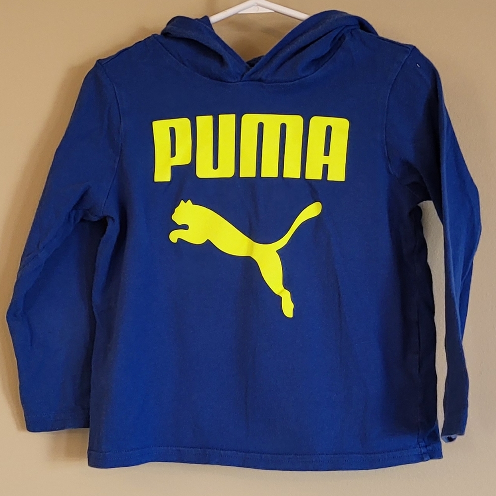Puma hooded long sleeved royal blue top
